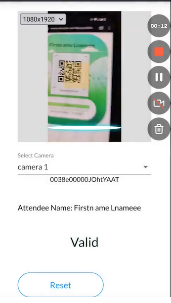 screenshot showing how the barcode reader works 