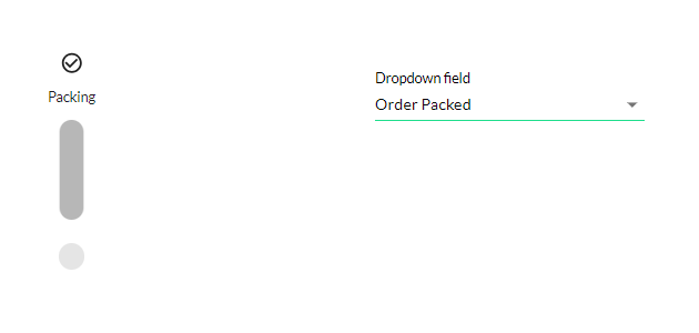 screenshot showing how the order tracker updates when the dropdown is changed 