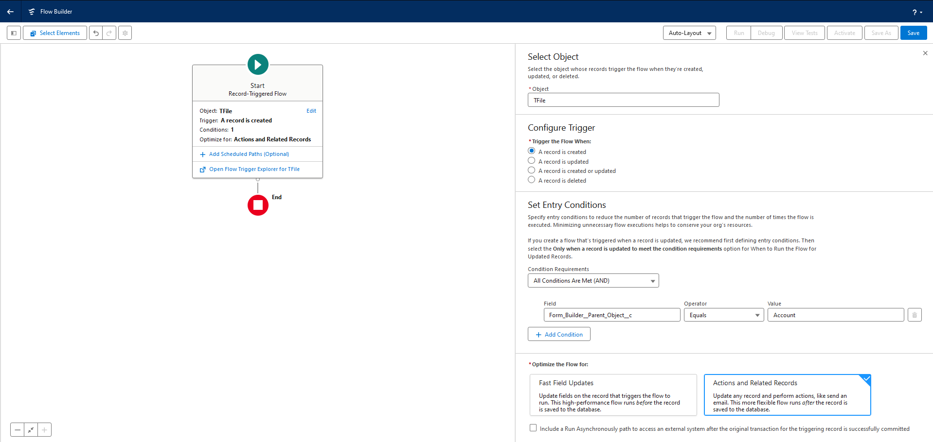 Flow builder setup