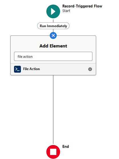 add the file action node 