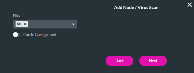 select file in the add node screen 