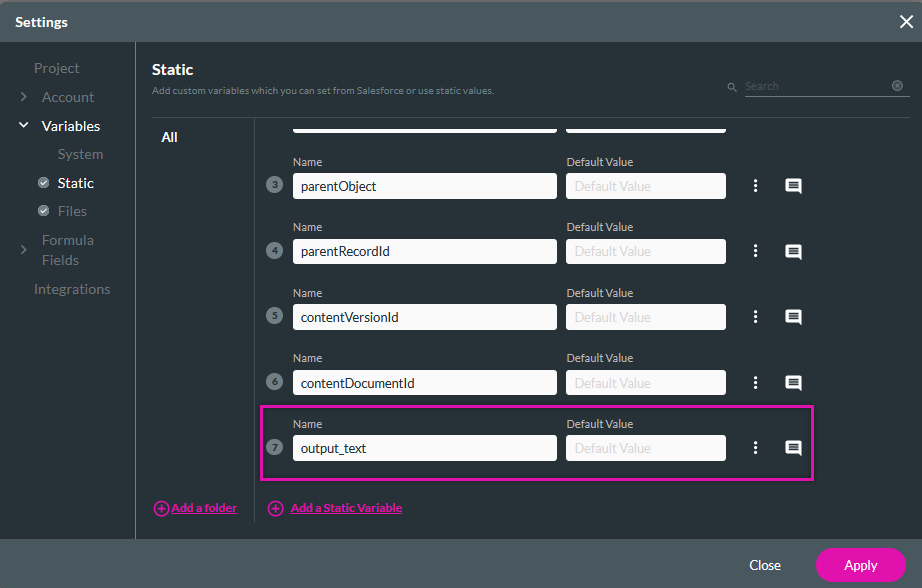 creating new static variable 