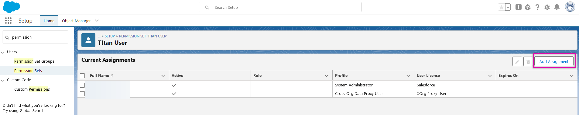 Add assignment for permission sets 