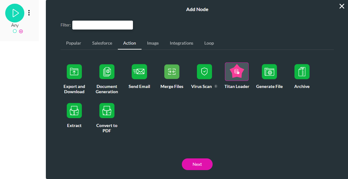 Titan Loader as the chosen node