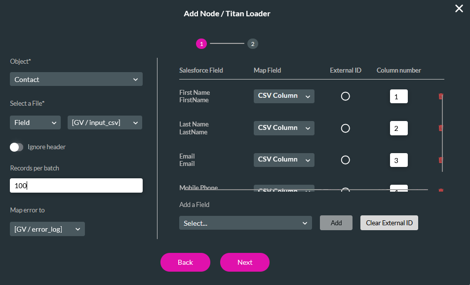 titan loader configuration 