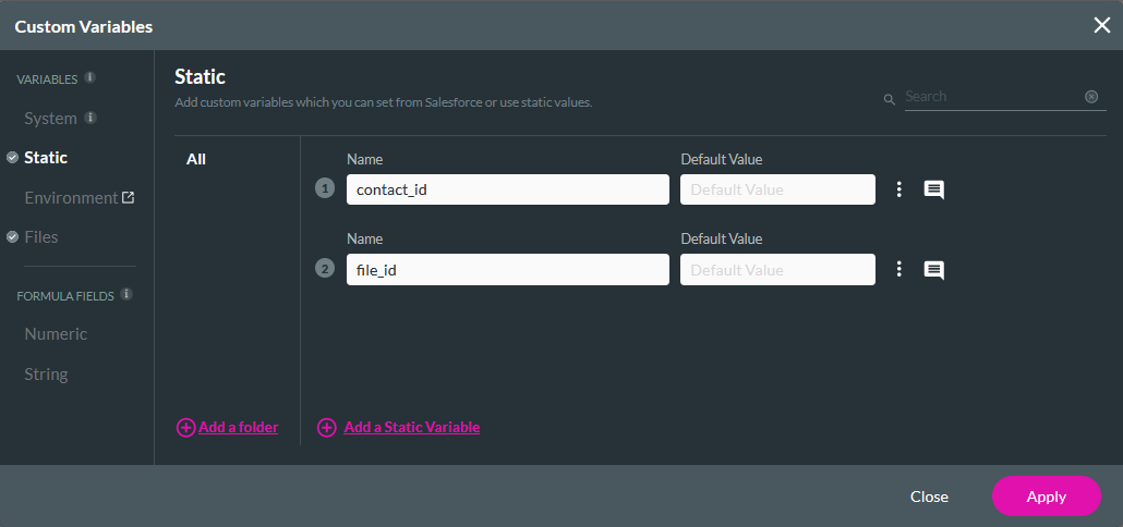 Static variables 