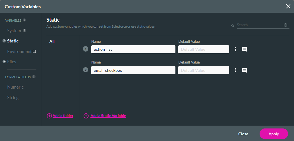 static variables 