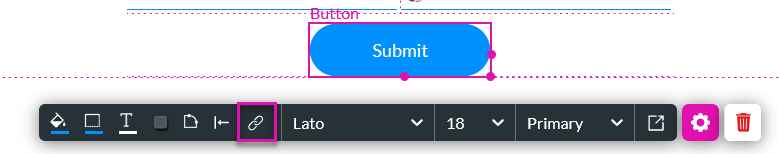 Interactivity icon in the button menu 