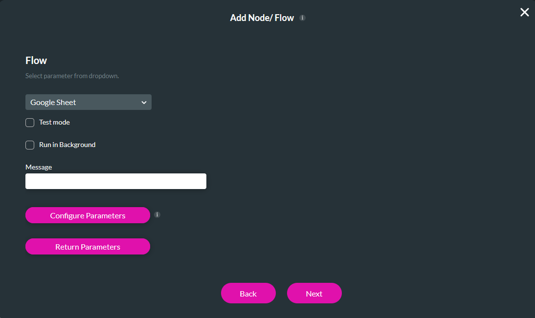 Configuring the flow node