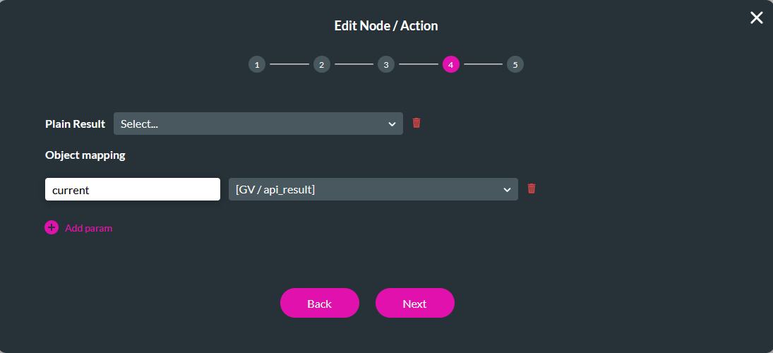 Step 4 of configuring a custom api action 