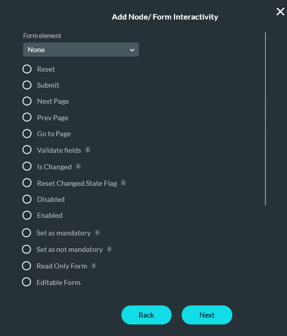 Form interactivity configuration 