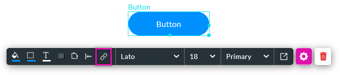 Button menu with the interactivity icon highlighted 