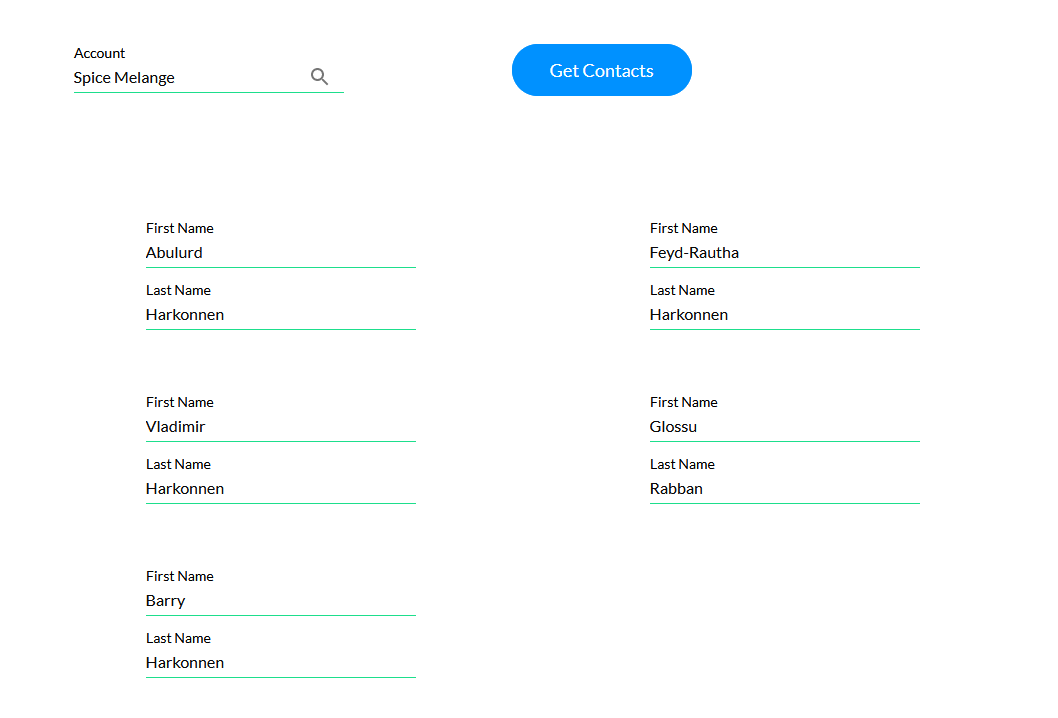 Preview example of how a repeat column displays 