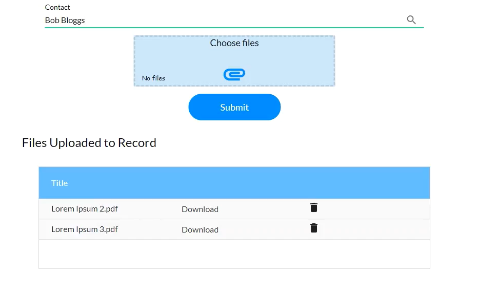 download files from table 