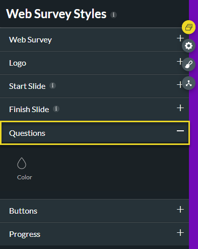 Questions styling options 