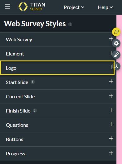 Logo styling drop down 