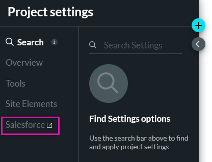 Salesforce tab in Project Settings 