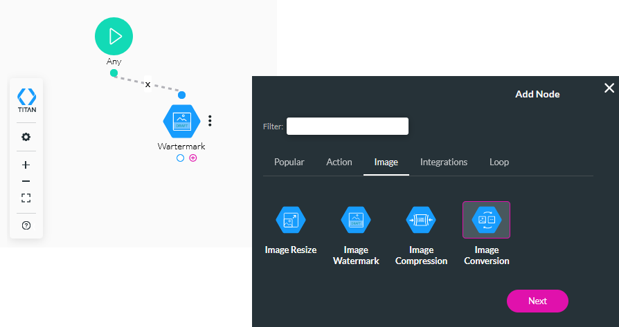 choose image conversion node 