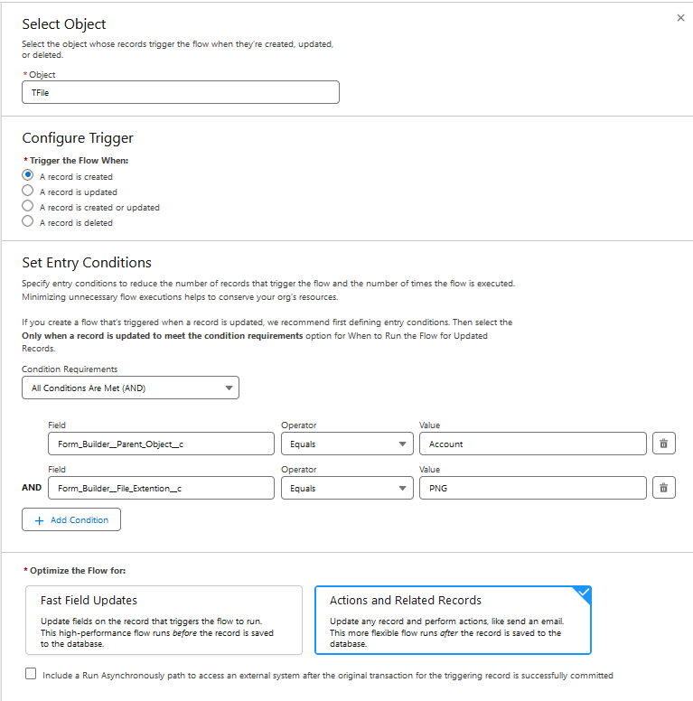 Configure files flow 