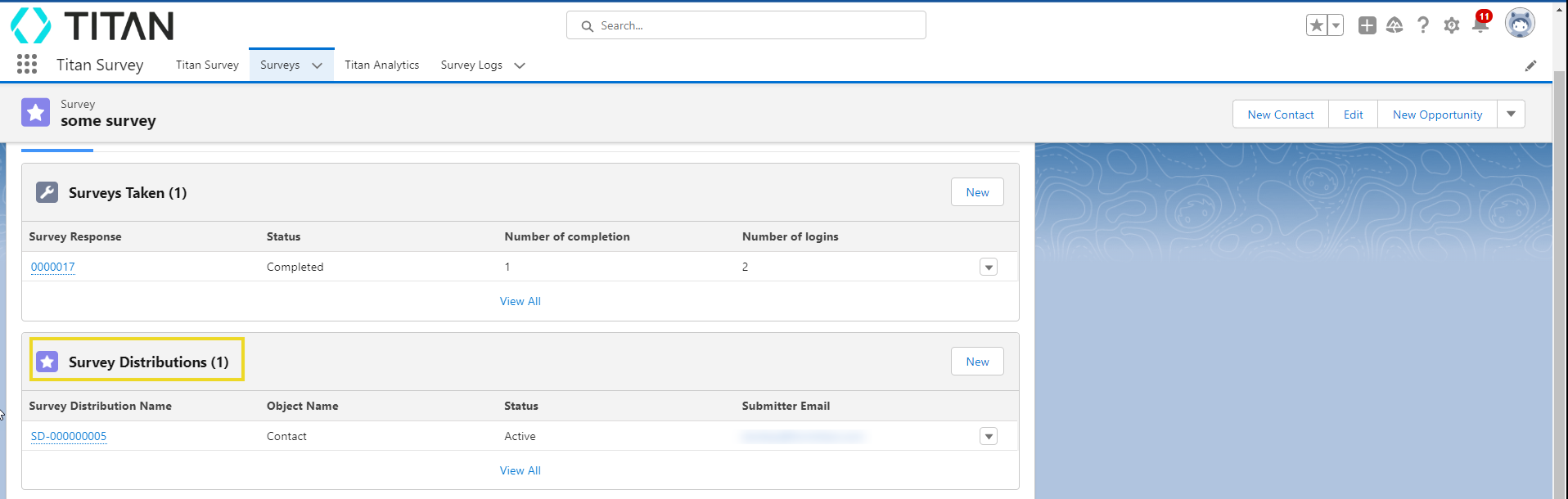 survey distribution data in salesforce 