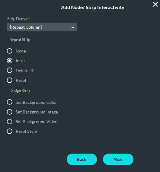 Configuring strip Interactivity 