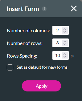 insert form screen