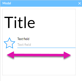 example of how elements can be freely placed if a container is inserted into the modal 