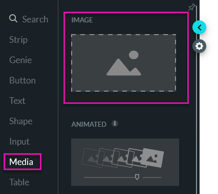 image element found under the media tab 