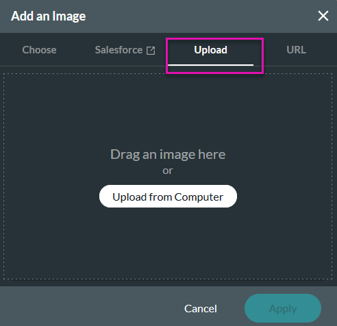 add an image window showing the upload tab 