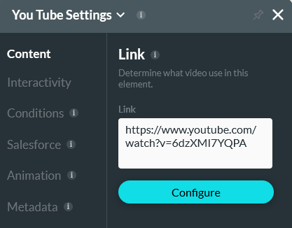 Youtube settings window displaying where to change the video link 