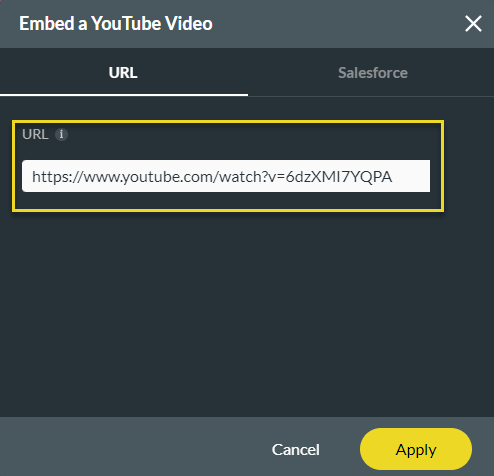 embedding a youtube video using a URL 