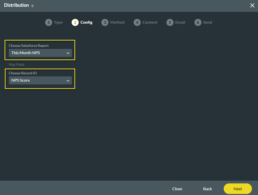 distribution config step 