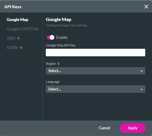 screenshot to show how to enable the google map API key 