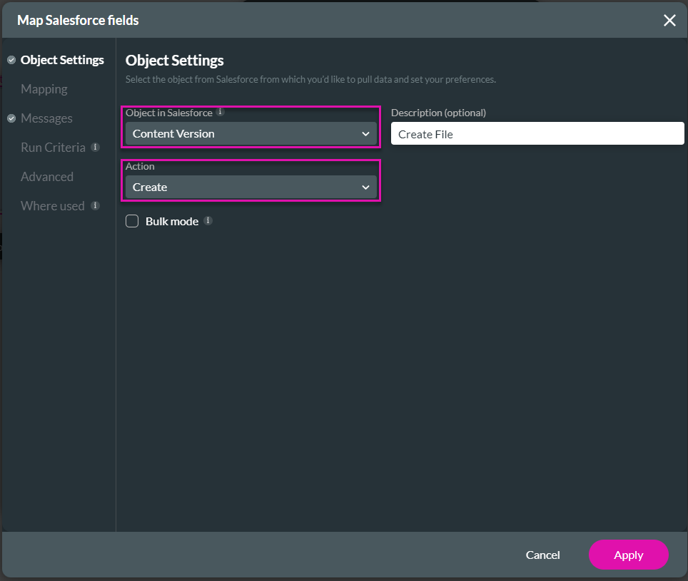 map salesforce fields > object settings 