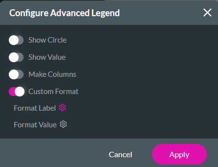 Screenshot of the configure advanced legend window 