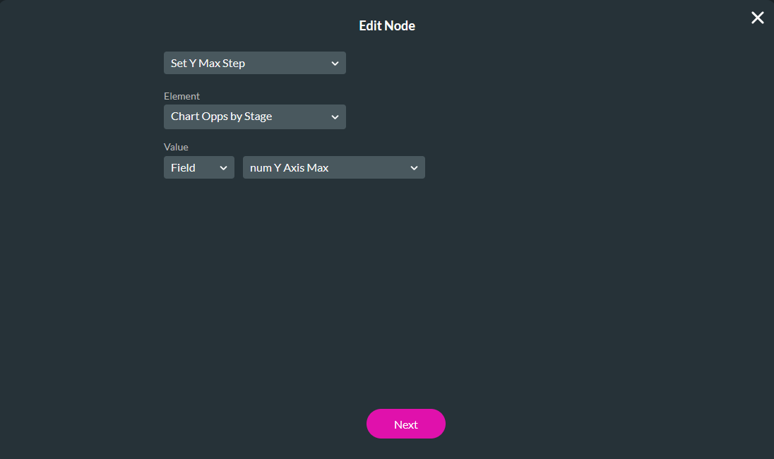 Screenshot of the Set Y axis Maximum configuration. 