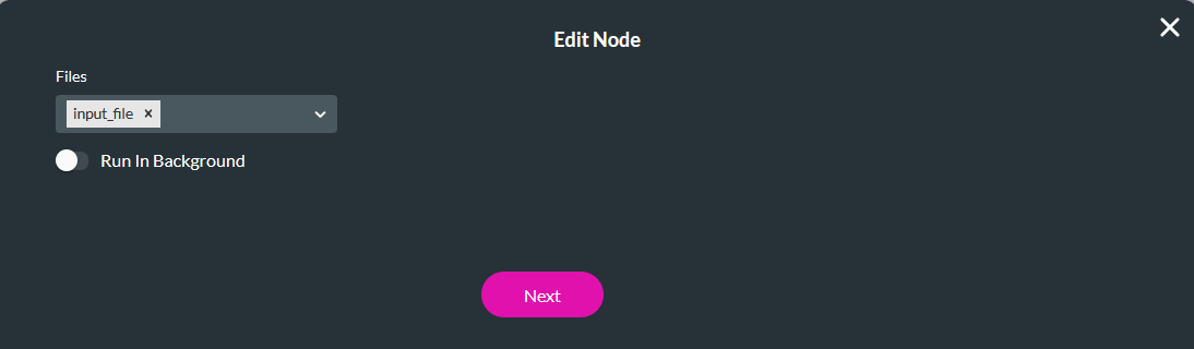 Edit node screen 