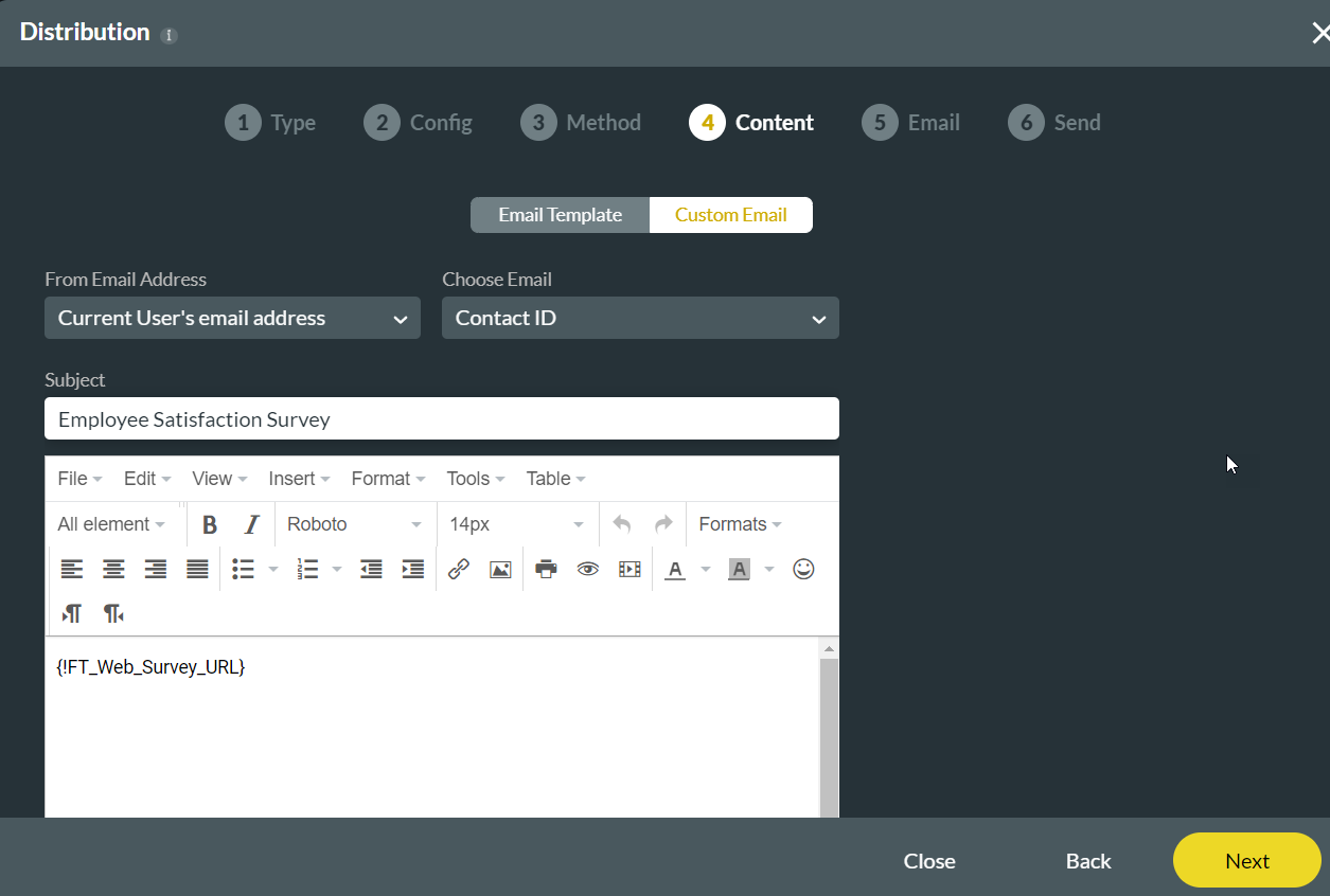 image displaying stage four of the List Distribution - Content tab. 