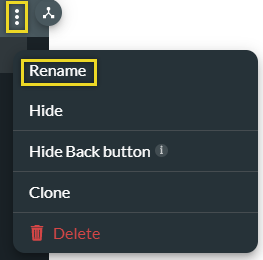 image displaying how to rename a slide. 