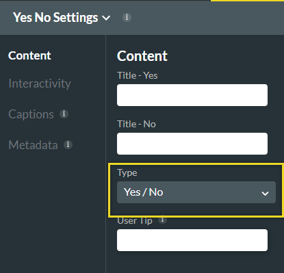 image showing how to select a yes - no type. 