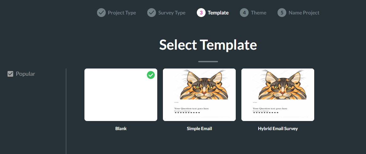 image showing how to select a template.