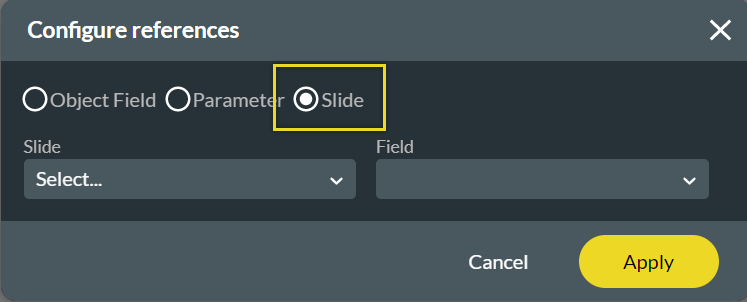 configure references slide method 