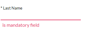 mandatory field error message 