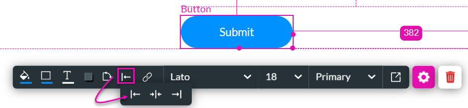 Button element alignment options 