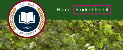 Student portal button example 