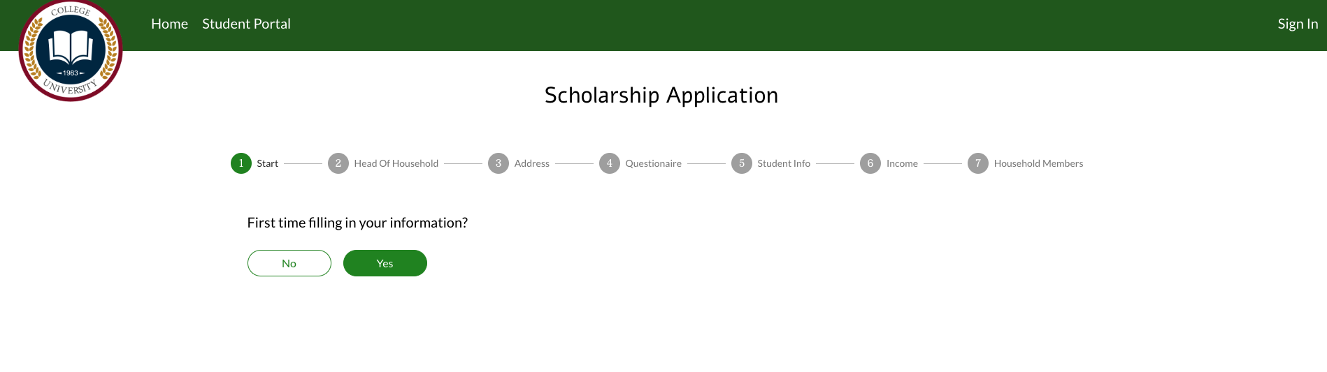 example of a scholarship application form 