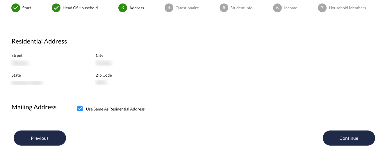 residential address question examples 