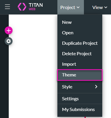 Screenshot of expanded project dropdown 