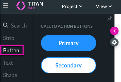 Screenshot of the element menu displaying how to insert a button