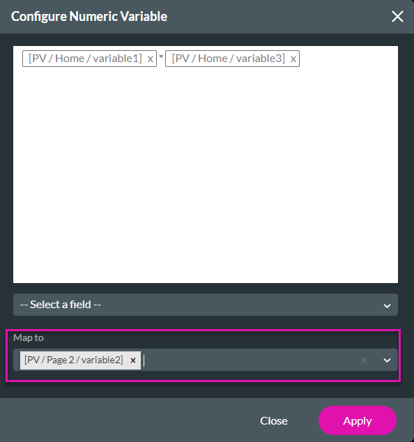 Screenshot of Configure Numeric Variable window 